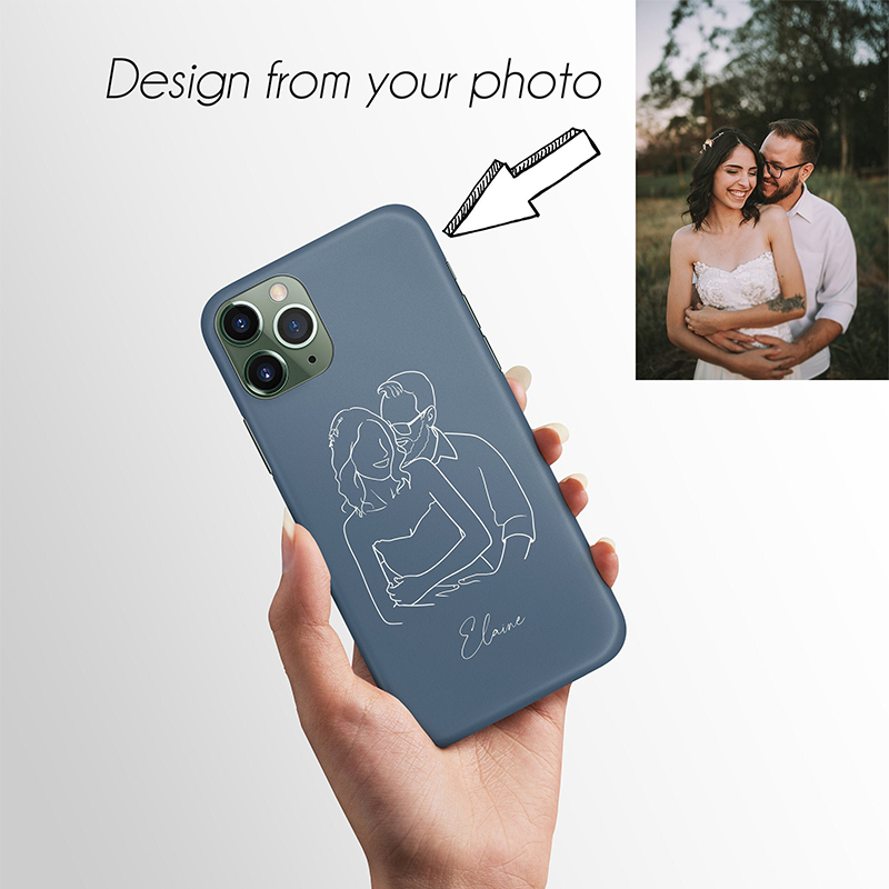 Custom photo line art phone cases