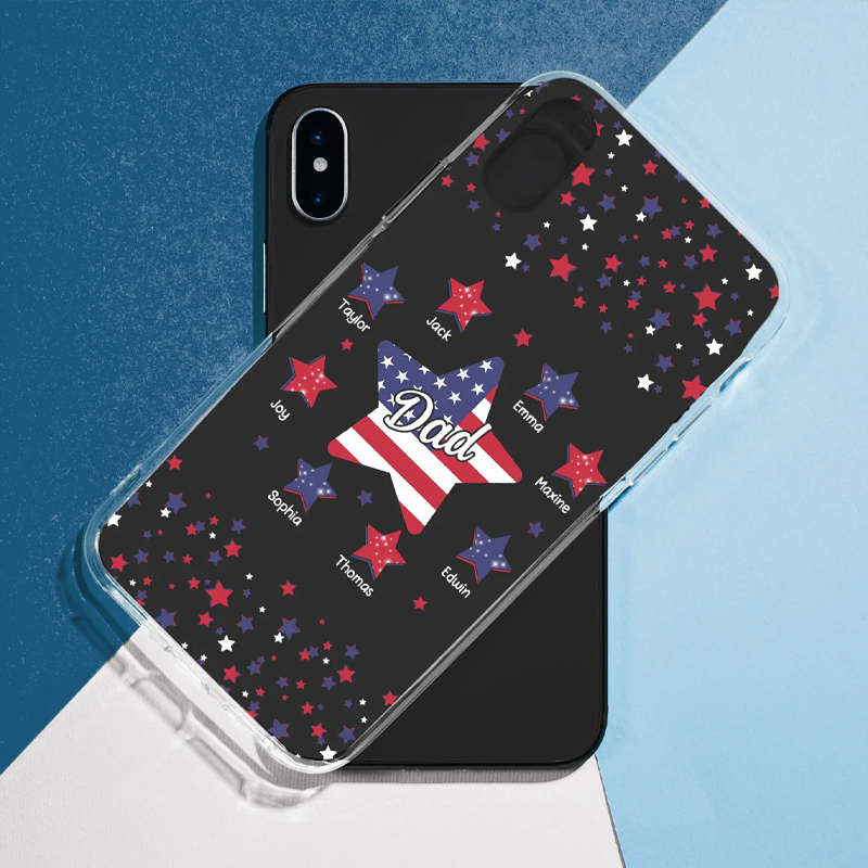 Personalized Stars and Stripes family name phone case