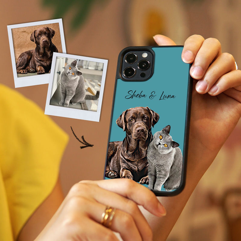 Custom Pet Portrait Glossy Phone Case